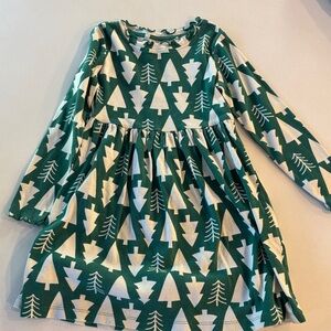 Hanna Andersson Forest Green and White Dress